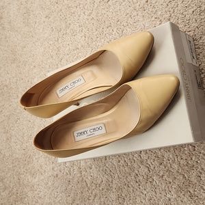 Jimmy Choo kid nude leather pumps size 38